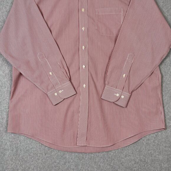 Brooks Brothers 346 Shirt Men's Size 17.5-4/5 Red White Striped L/S Button Down - Picture 4 of 8